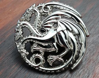 Pin 3D de la Casa Targaryen de Juego de Tronos (Plata)