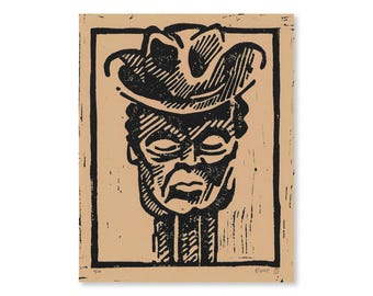 Dispensador de PEZ con retrato de vaquero de 8" x 10" de edición limitada