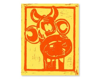 Dispensador PEZ de edición limitada de 8" x 10" con retrato de vaca B