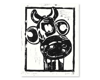 Dispensador PEZ de edición limitada de 8" x 10" con retrato de vaca B