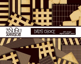 Dads Choice Digital Paper - Burgundy Brown Tan - Father Men Grandfather Dad - Masculine Design - scrapbooking, handmade cards, gift tags