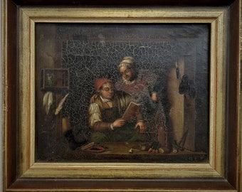 フランスアンティーク油絵肖像画、19世紀ブルジョワ紳士、壁画 - Etsy 日本