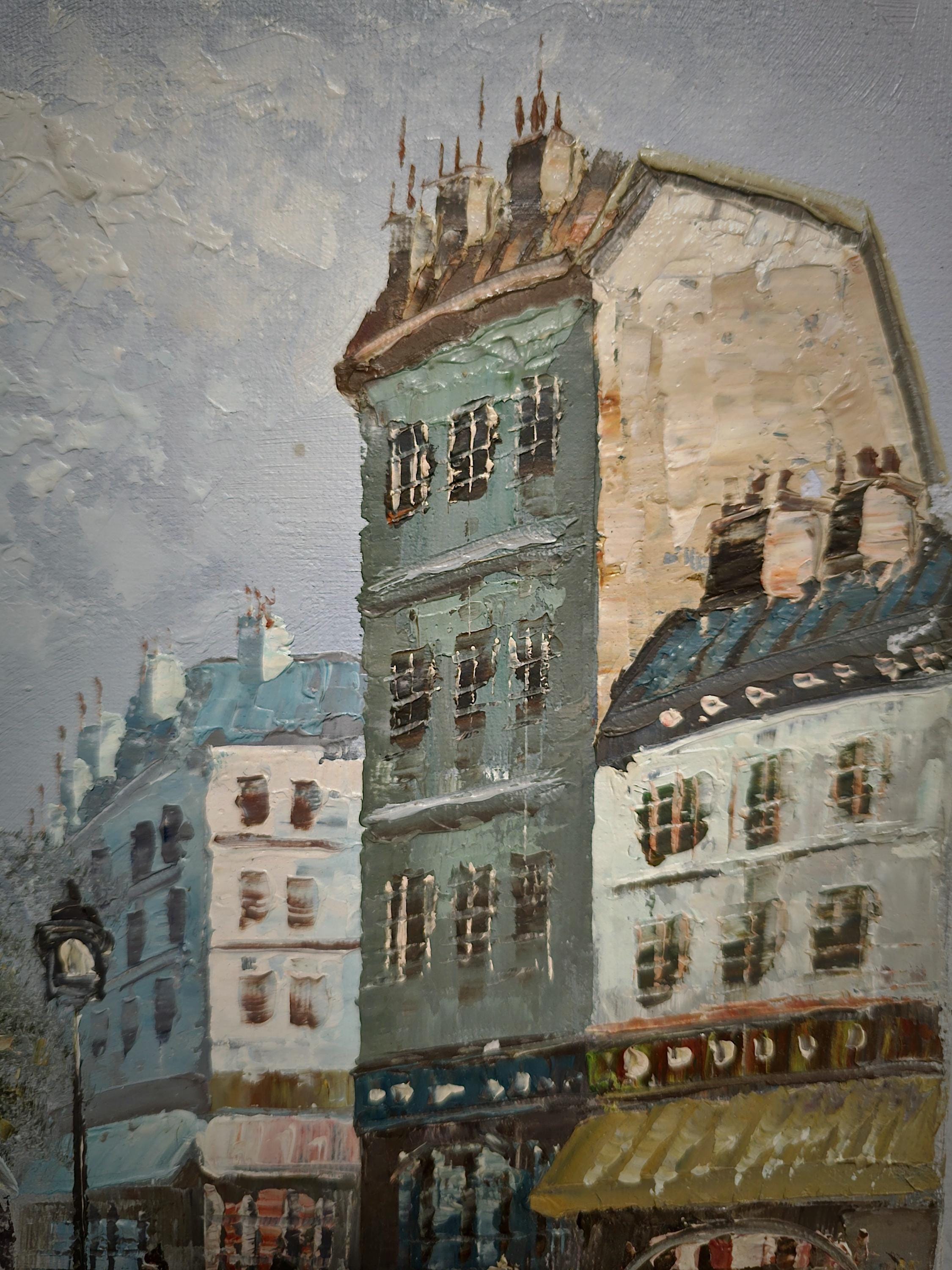 Antique French Impressionist Oil Painting, Signed Paris Street
