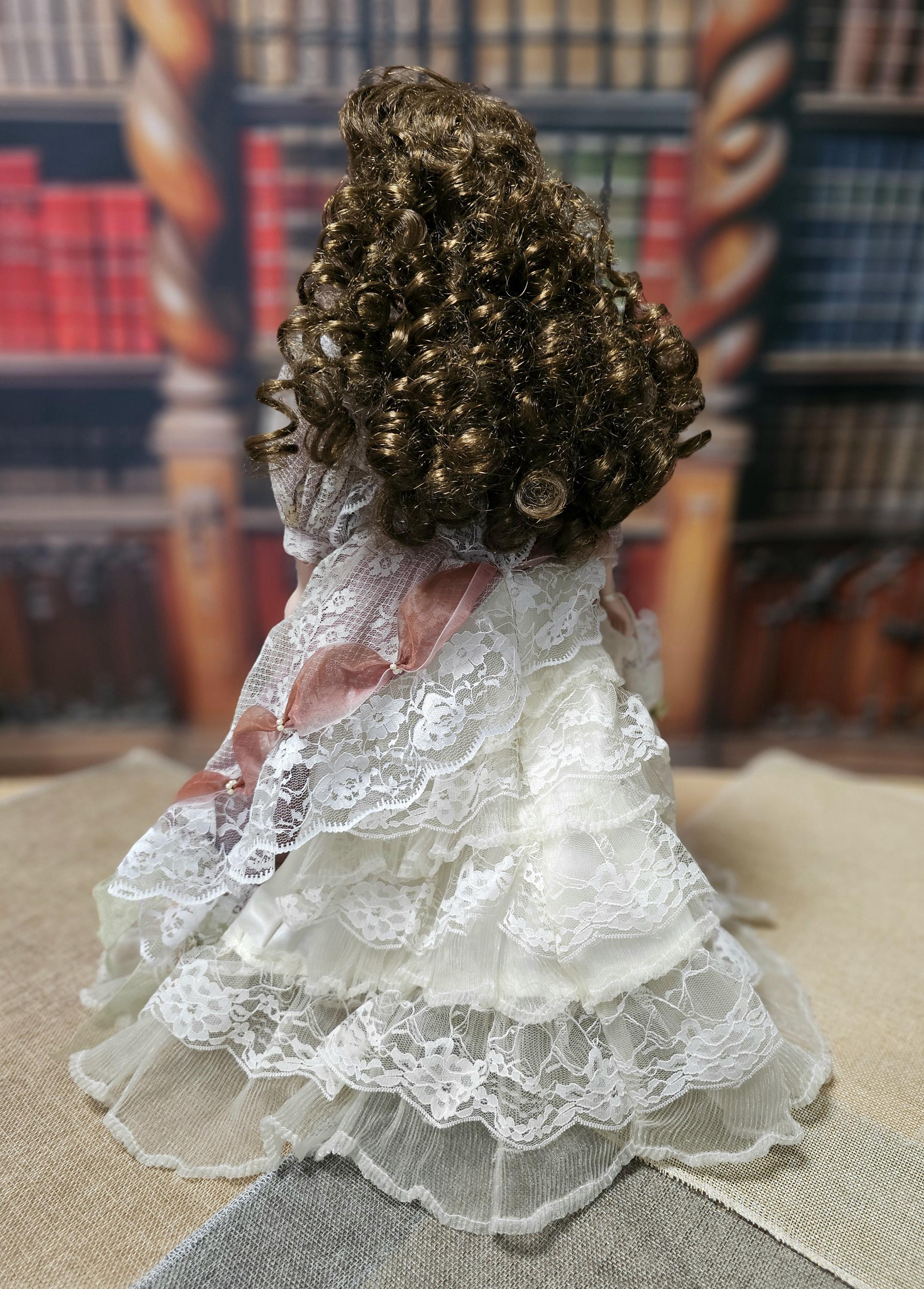 Vintage French Porcelain Doll Victorian Style Figurine Shabby Chic