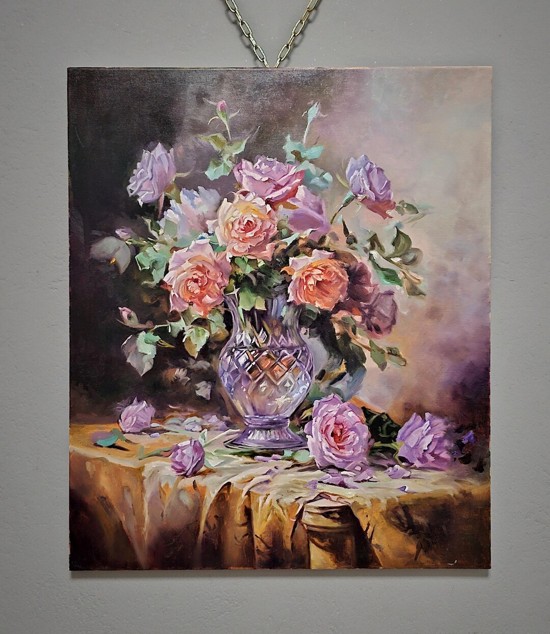 画家 HaRu 絵画 油絵#薔薇#真作 原画 一点物 静物画。 画家haru☆油彩