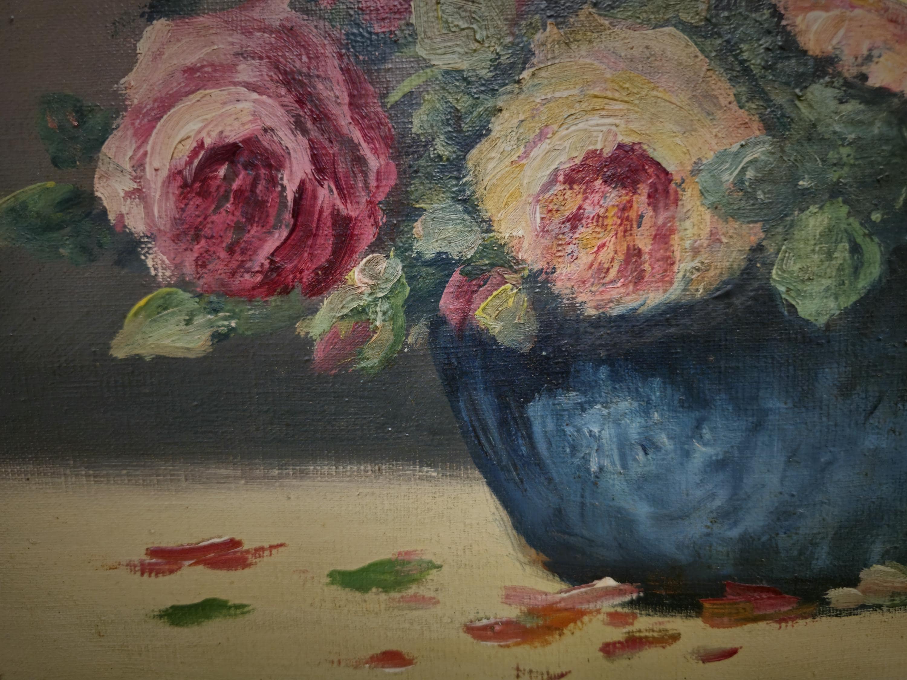 フランス アンティーク 薔薇 絵画 油絵 ITM0581.jpg