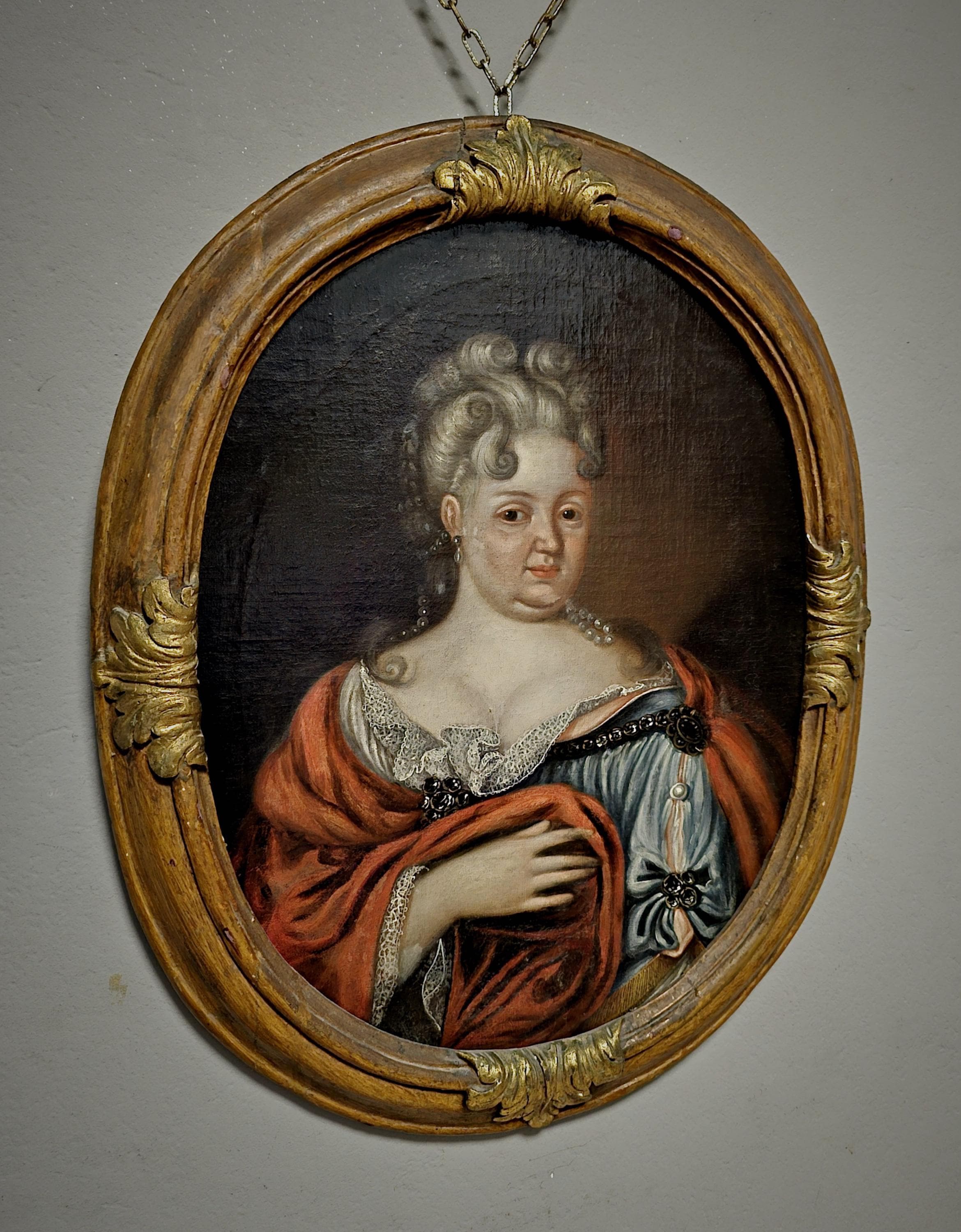 Early Rococo Art 1720 Rare French Aristocratic Portrait, Early Rococo Oval Oil Painting ...