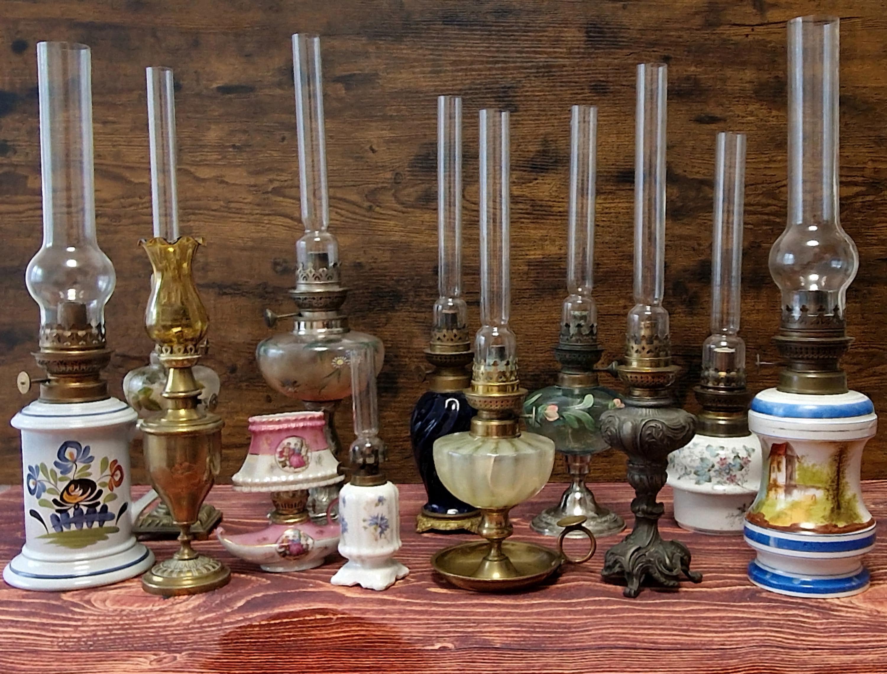 Antique French Oil Lamp 19th Century, Original Home Accent Decor