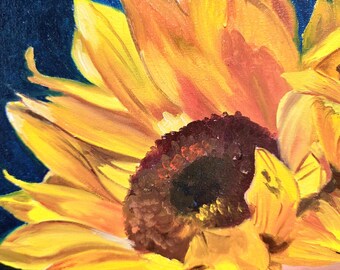 ひまわりを持つシュールな女性の油絵、フランスの肖像画 - Etsy 日本