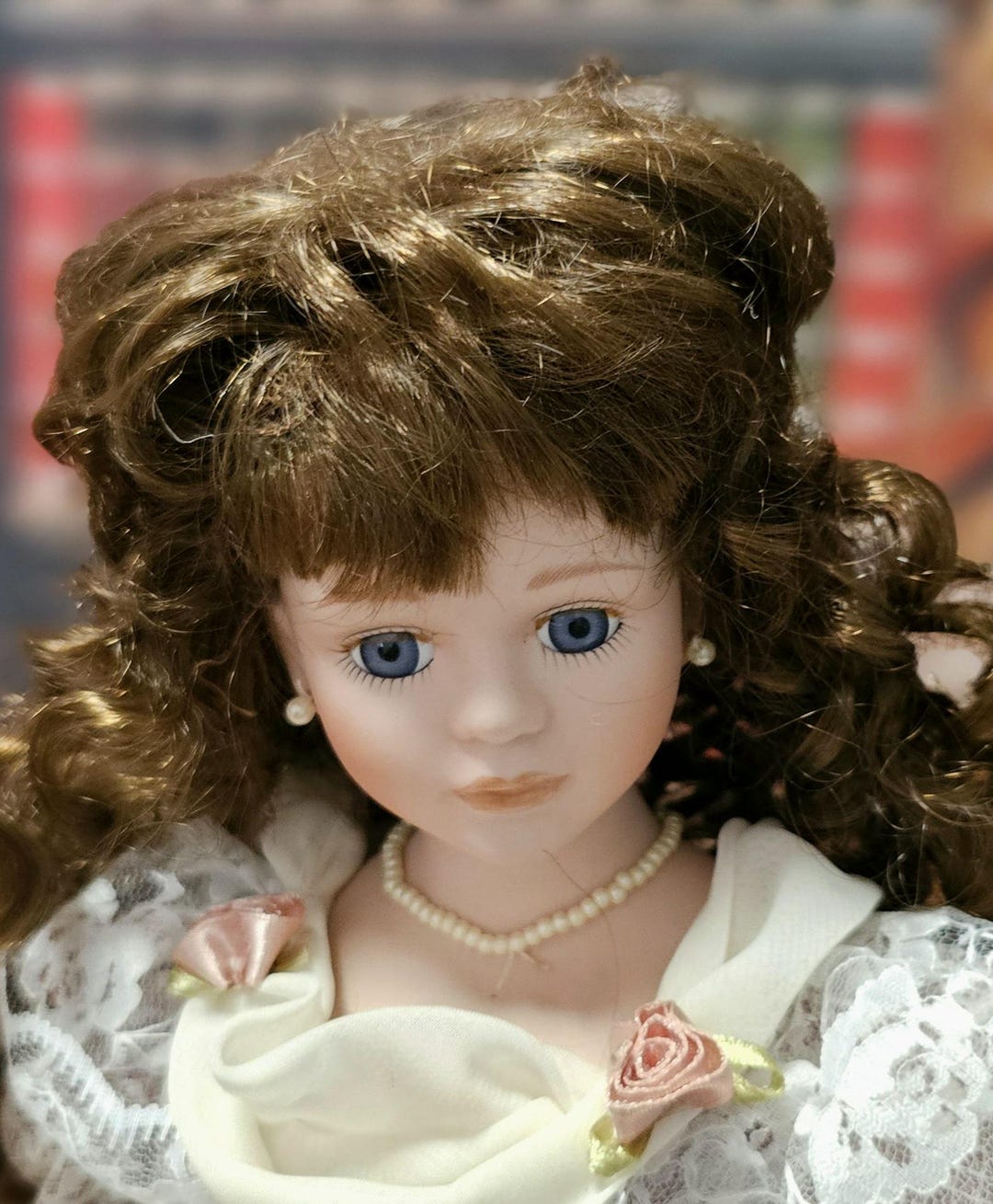 アンティックドール　パリ Vintage French Porcelain Doll Victorian Style Figurine Shabby Chic