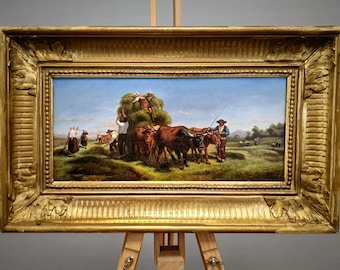 本物　アンリ・ジネステ　油絵　絵画　アンティーク　インテリア　家具　アート 本物 アンリ・ジネステ 油絵 絵画 アンティーク インテリア 家具