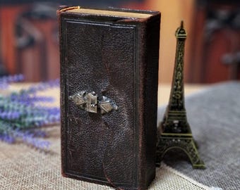 1920年製 希少アンティーク オランダ語新約聖書、革装、銀錠