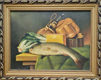 絵画・額縁・油絵・田宮 博夫・新品未使用・静物・花・美術品・インテリア・雑貨 ヴィンテージの静物画、素朴な水差しのキッチン装飾、額入りの花の油絵