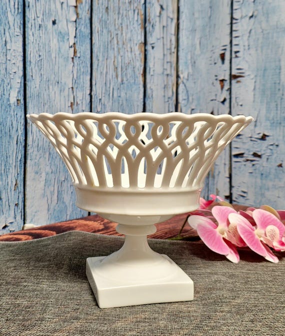 IKI-503 フランスアンティーク ガラス フルーツボウル フラワーベース