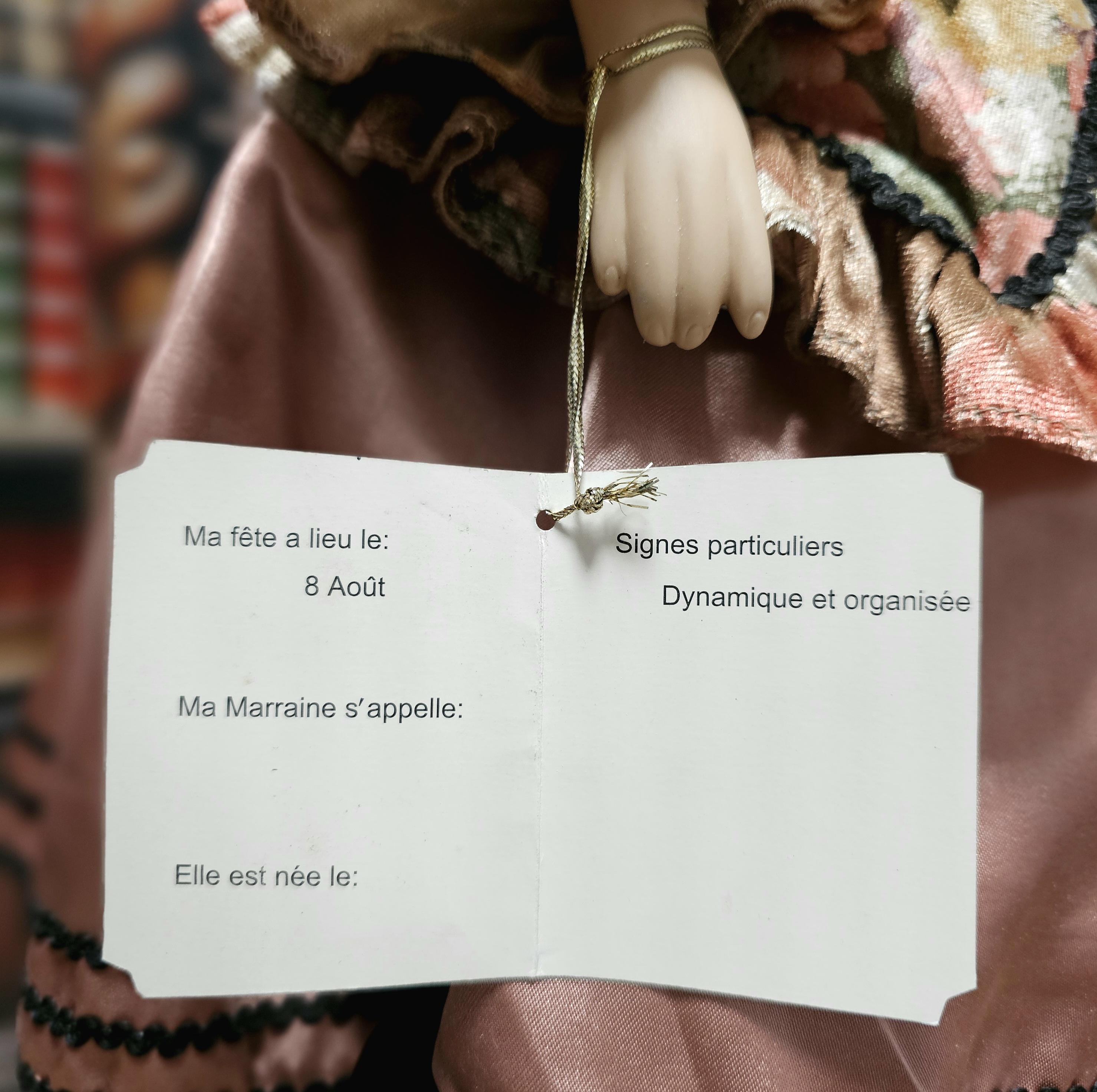 Large Vintage French Porcelain Doll, Victorian Lady Figurine in