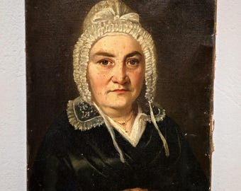 フランスアンティーク 1800年代 ポートレート 肖像画 オイルペイン