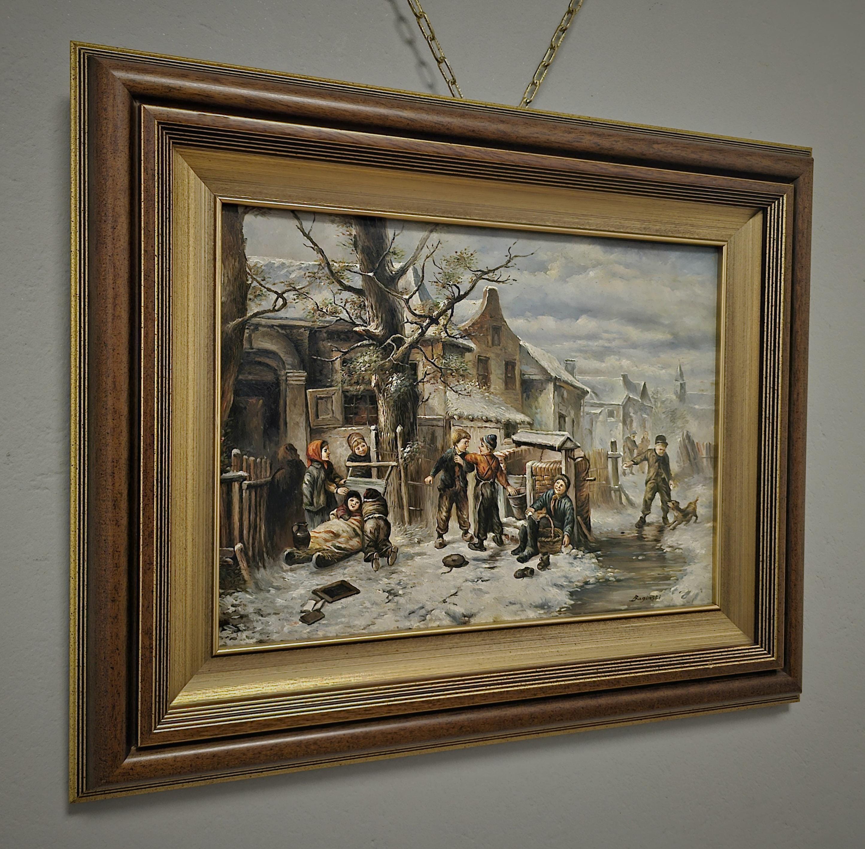 絵画 油絵 額装 風景画 山 サイン入り アート インテリア アンティーク