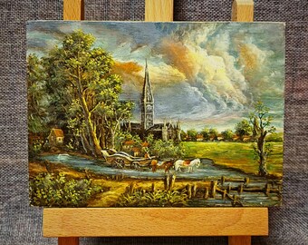 Small Vintage French Still Life and Landscape Oil Painting, Dutch