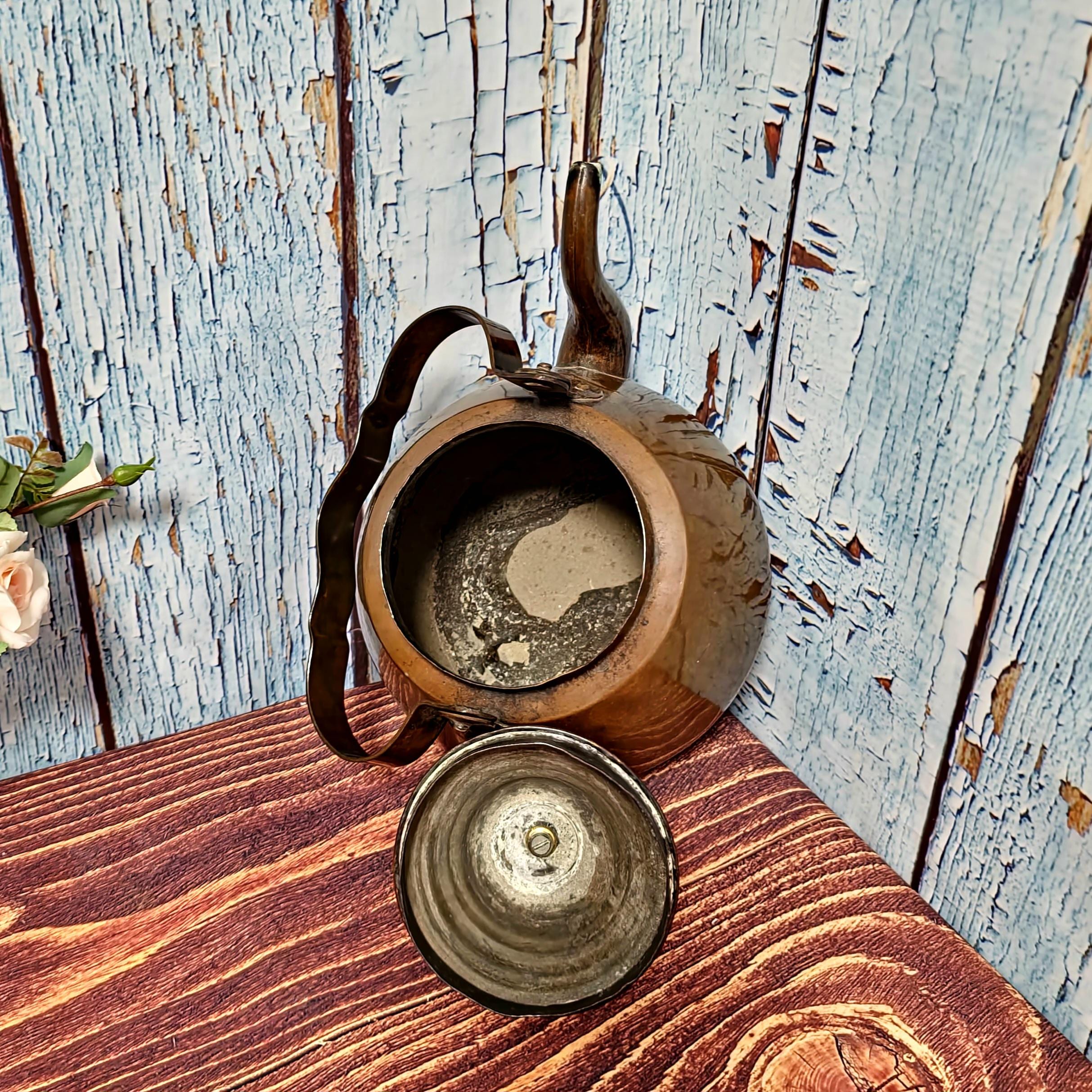 Large Antique Dutch Tea Stove With Copper Kettle, 19th Century