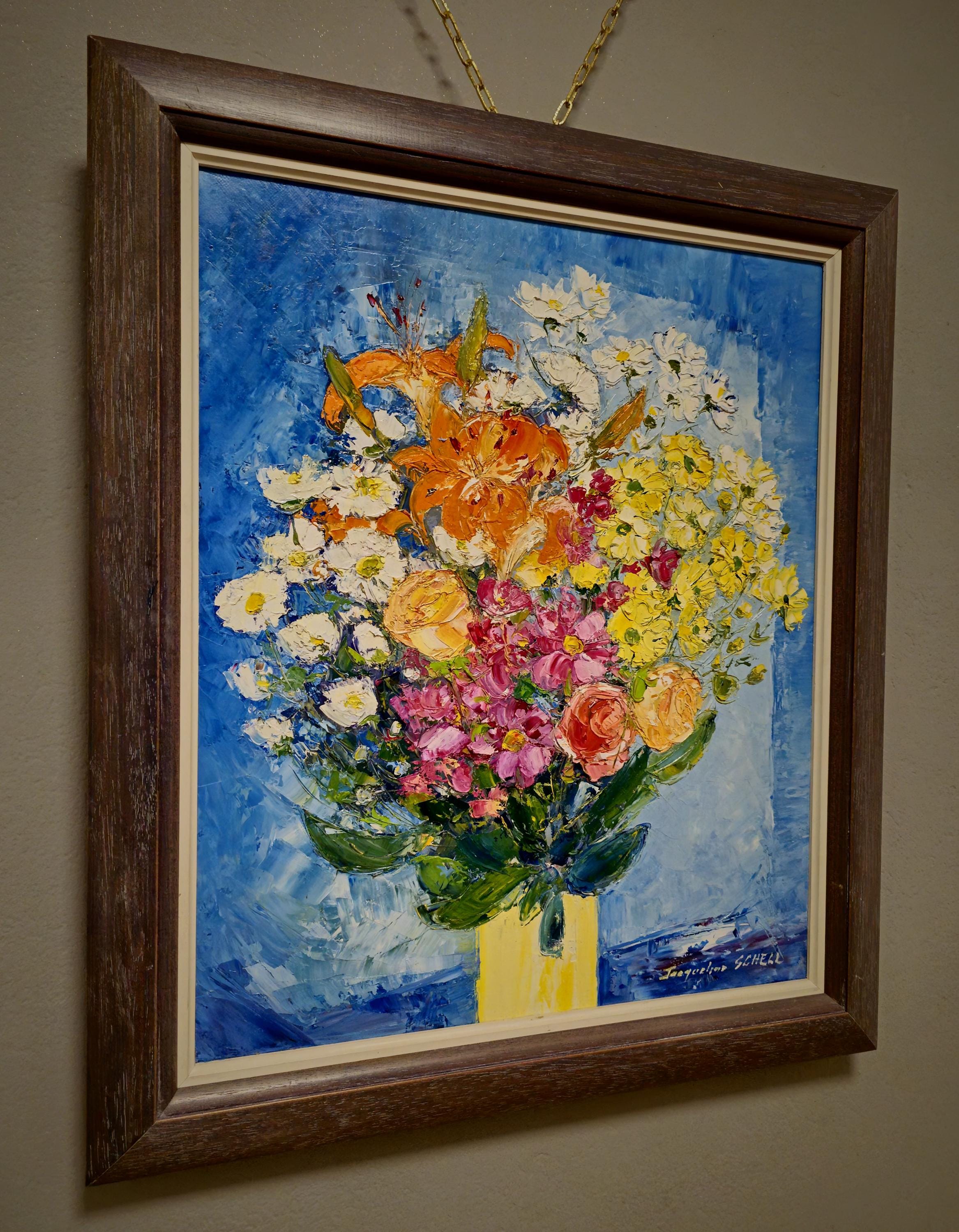 絵画 Oil painting of beautiful flowers. Graceful Blooms: Vintage Floral Wall Art Captivating Oil