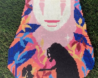 Pink No Face Mini Perler Bead Wall Art