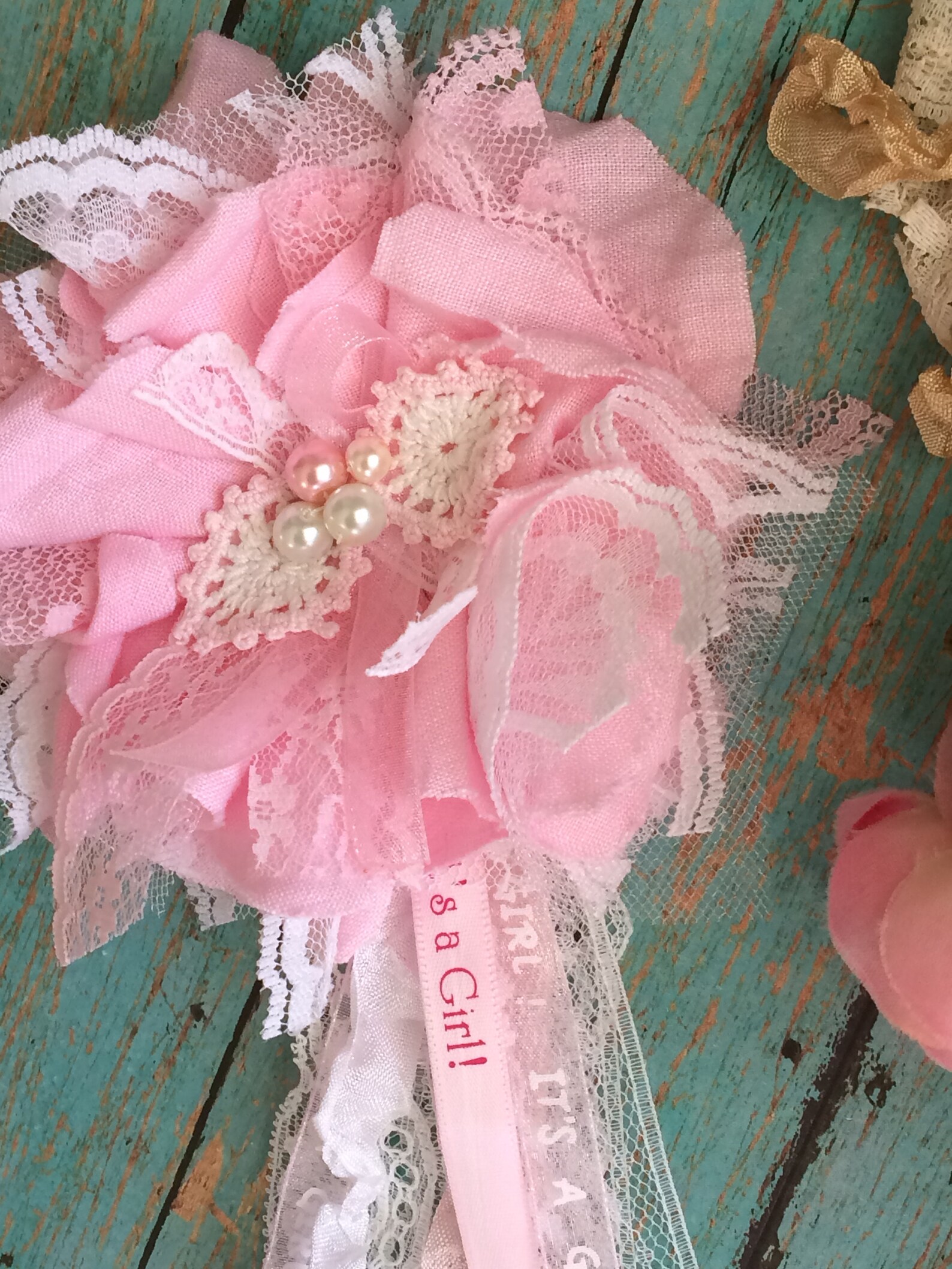 Pink Baby Shower Corsage for a Girl Rustic Baby Shower | Etsy