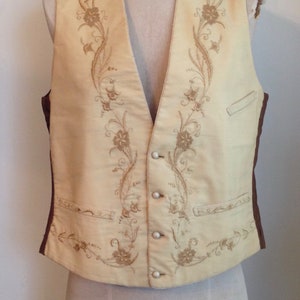 Signed Early 19th Century/ 1830-1840 Mens Embroidered Wedding Vest/ Waistcoat/1800s/Formal Vest image 4