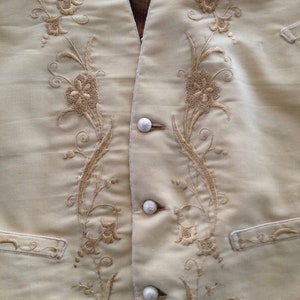 Signed Early 19th Century/ 1830-1840 Mens Embroidered Wedding Vest/ Waistcoat/1800s/Formal Vest image 2