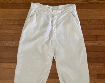 1920s Mens White Linen Knickers/34" waist/Vintage Linen Knickers