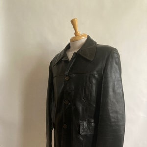 Veste en cuir souple marron foncé de style classique des années 1970/Made in France/veste en cuir vintage pour hommes/AH