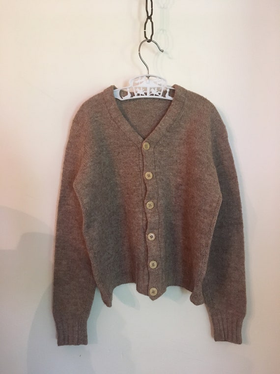 Brown button down sweater Clearance