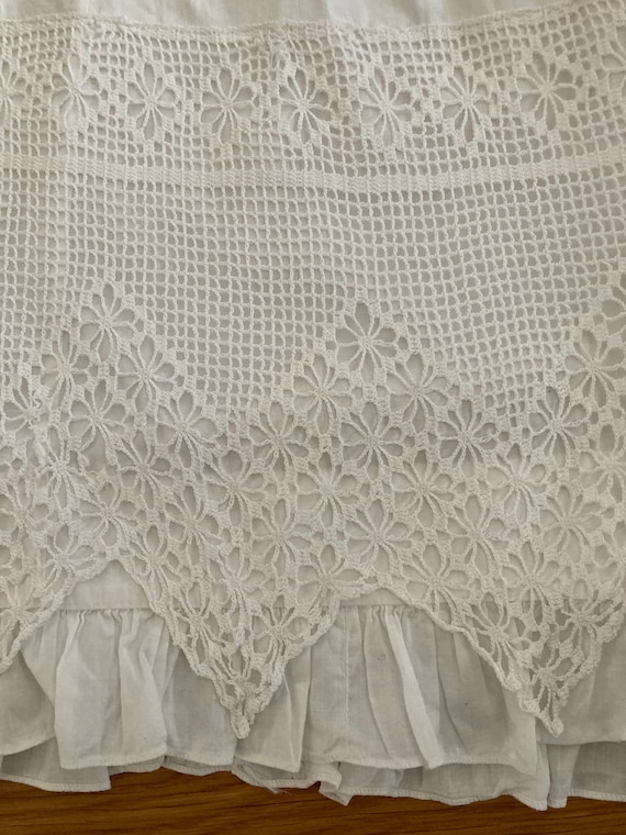 Victorian White Cotton Petticoat with Crocheted O… - image 6
