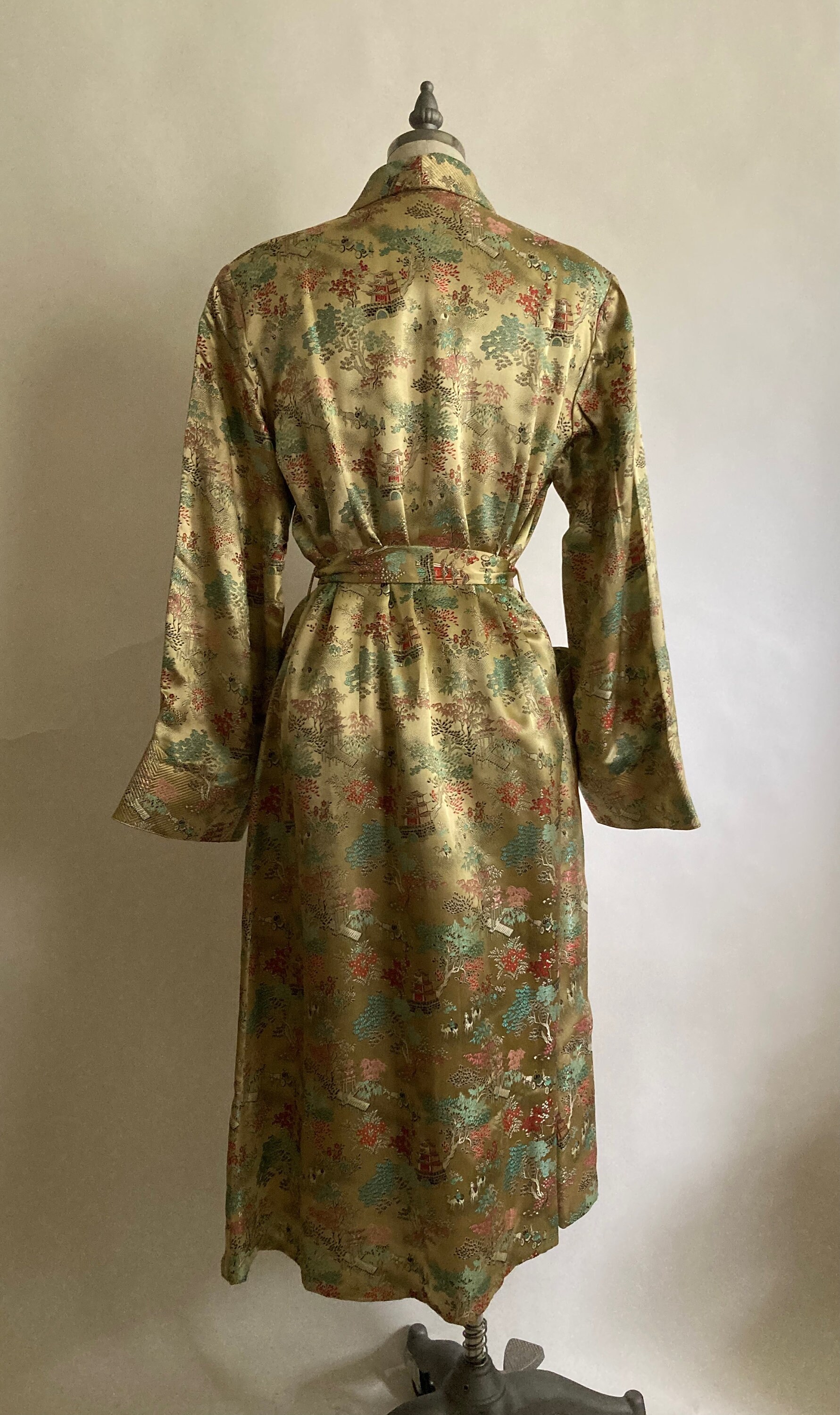 1960s Gold Satin Brocade Women's Robe/dressing Gown/vintage Robe - Etsy