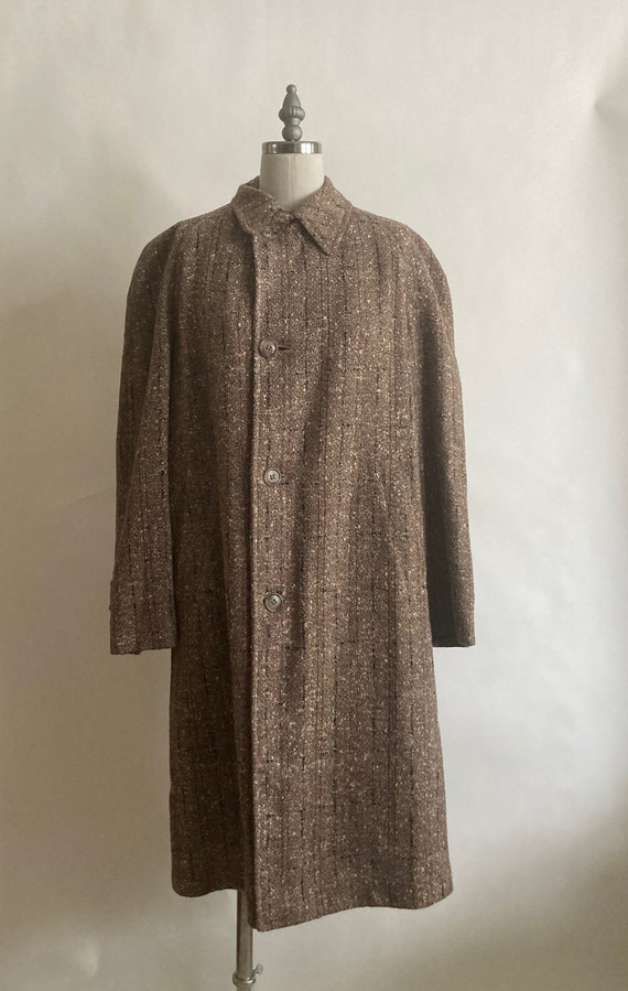 1940's Brown Flecked Wool Tweed Coat/ Small Mens/… - image 2