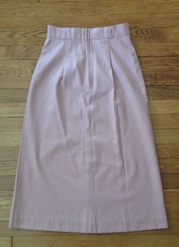 1970s Pretty Pale Pink Pencil Skirt /24"waist - image 4