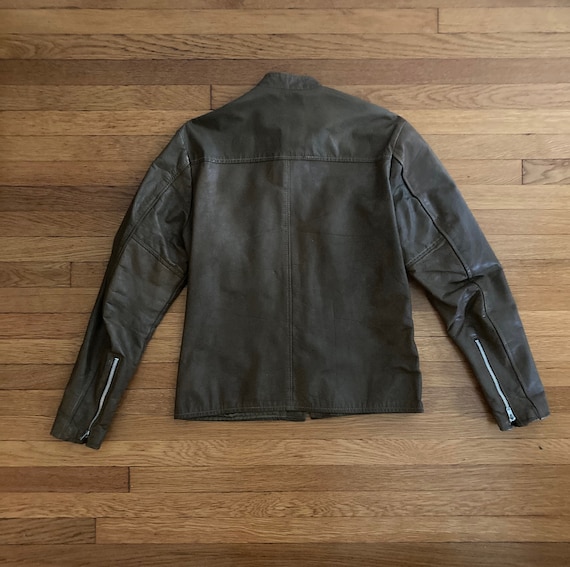 1970s Harley Davidson AMF Brown Cafe Racer Leather Jacket/vintage