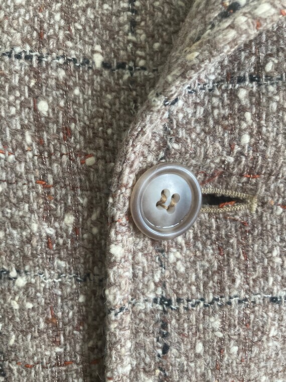 1940's Brown Flecked Wool Tweed Coat/ Small Mens/… - image 8