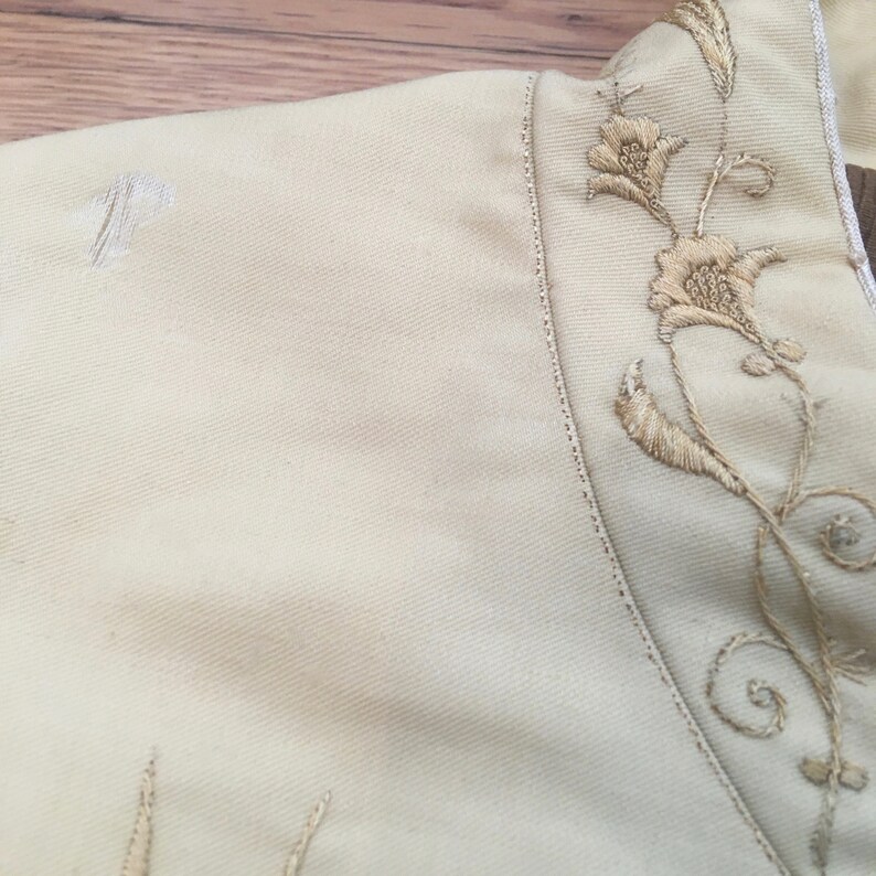 Signed Early 19th Century/ 1830-1840 Mens Embroidered Wedding Vest/ Waistcoat/1800s/Formal Vest image 8