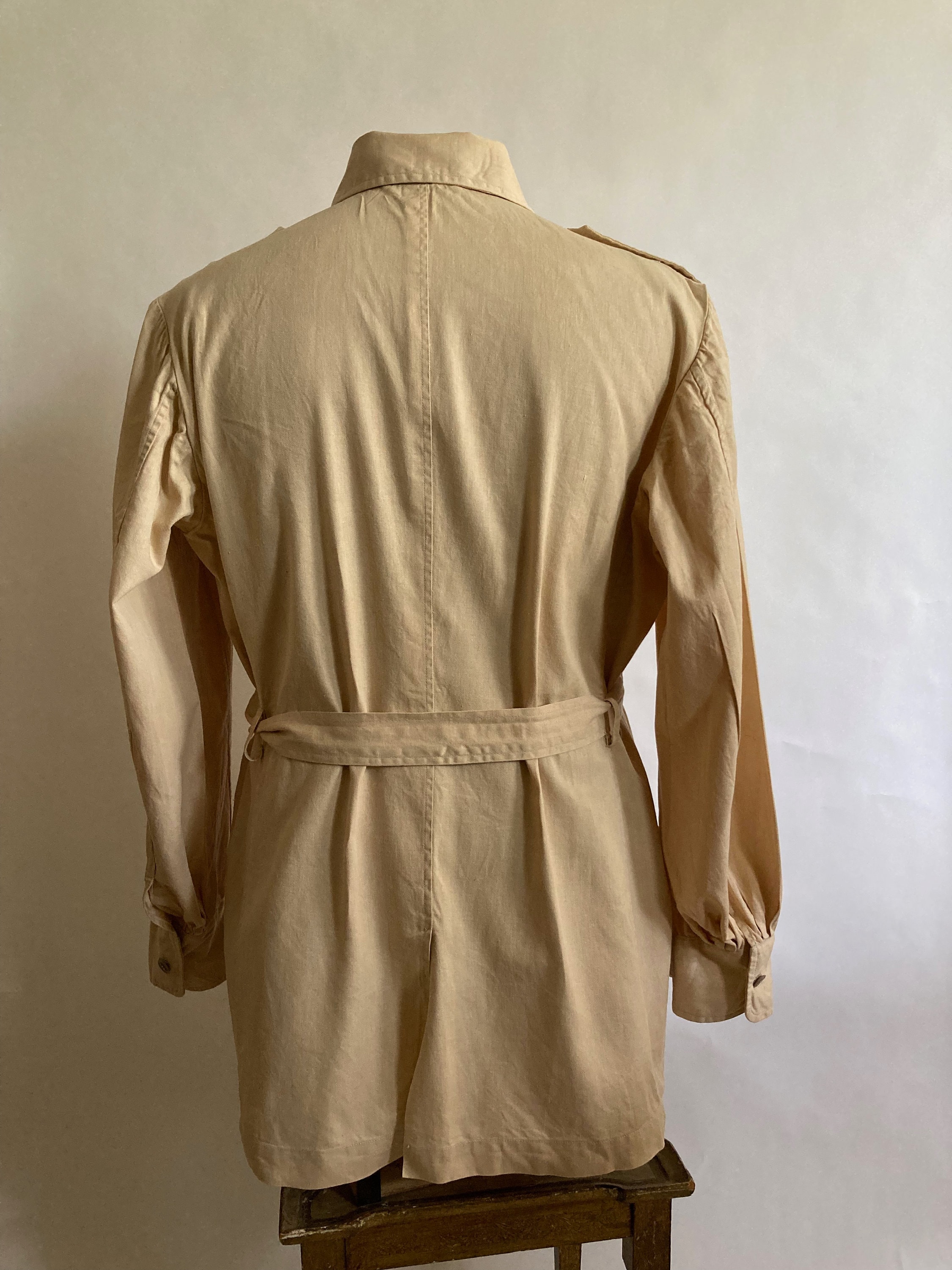 1930s/1940s Mens Cotton Safari Jacket With Matching Belt and