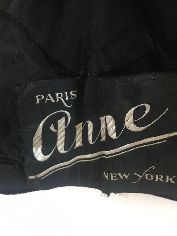 1930s Black Rayon Velvet Cloche/slouch 