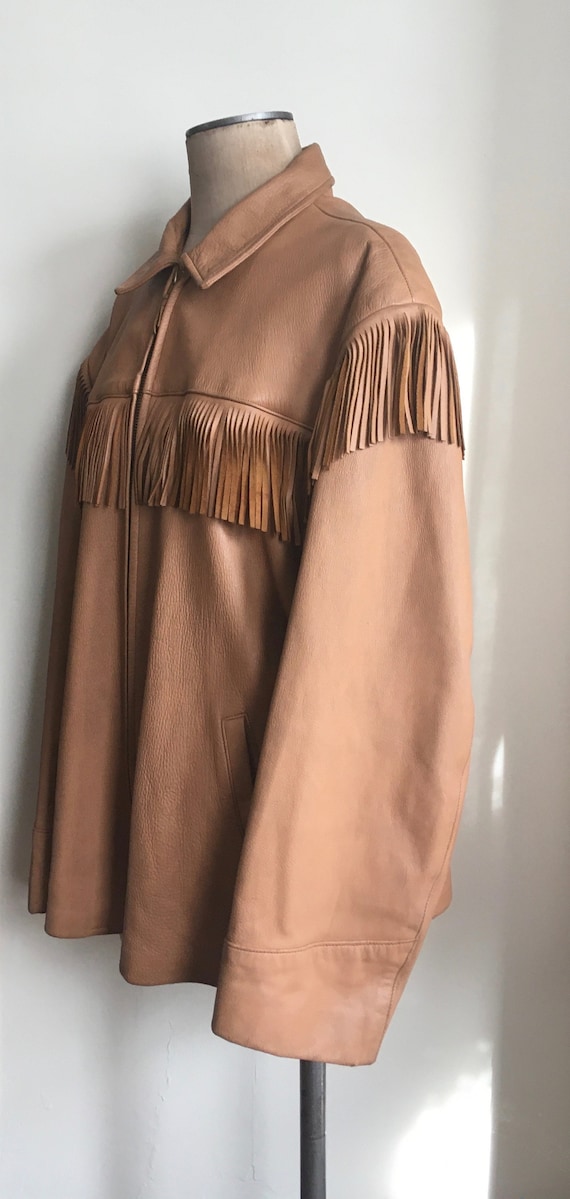 50s Deerskin Leather Fringe Utility Jacket/Bucksk… - image 1