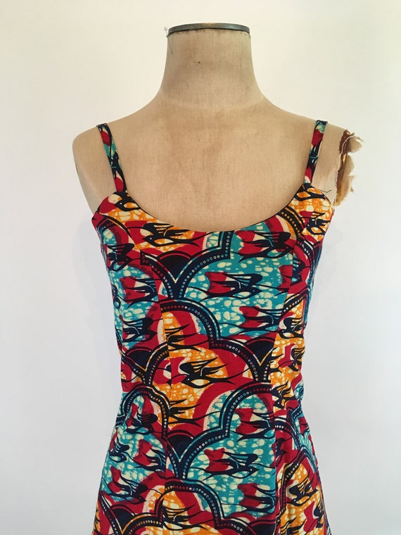 Vintage Batik Sundress/Vintage Cotton Sundress wi… - image 3