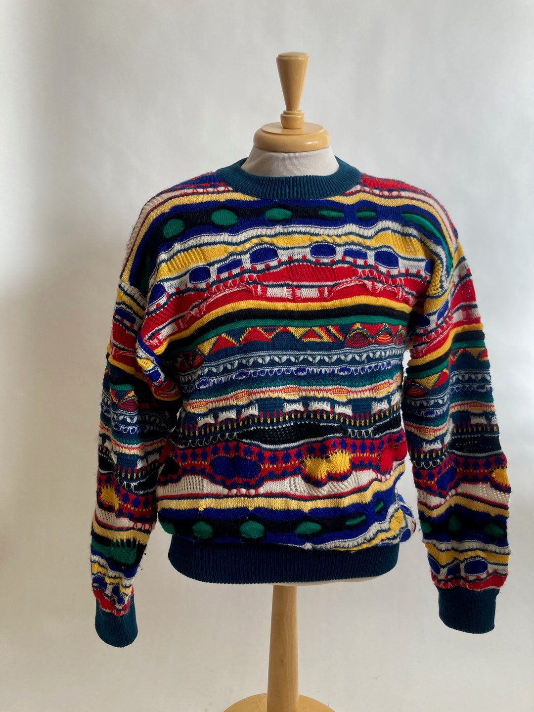 Pre 1987 Authentic CUGGI Horizontal Stripe Australian Wool Sweater
