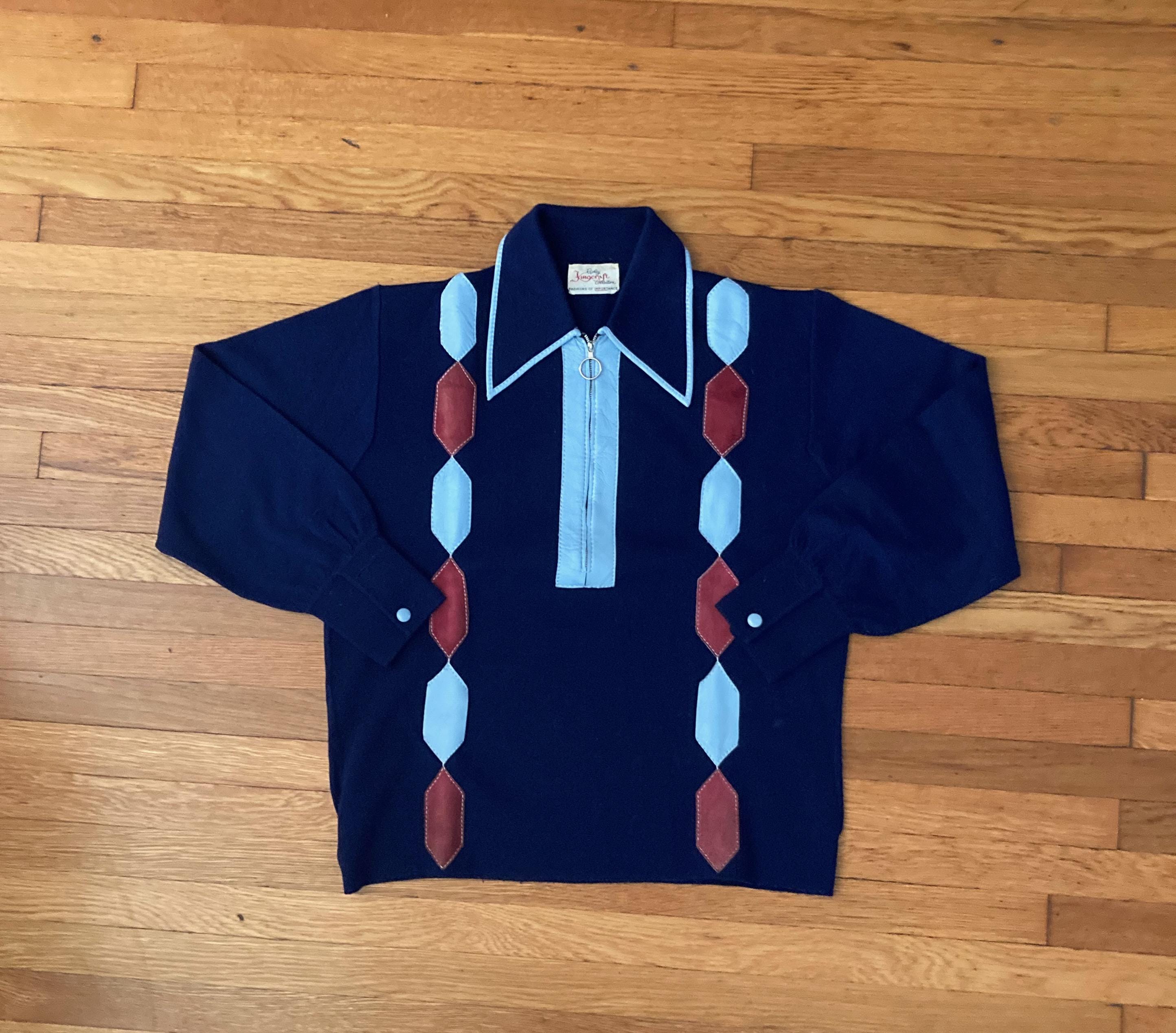 50s ITALY pleated design knit blouson