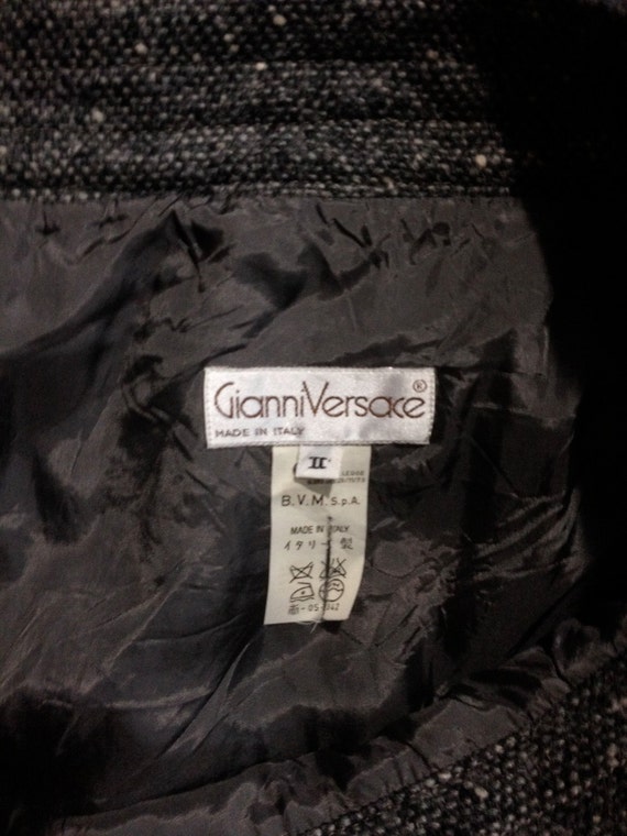 Vintage 1990s Gianni Versace High Waist Gray/Blac… - image 5