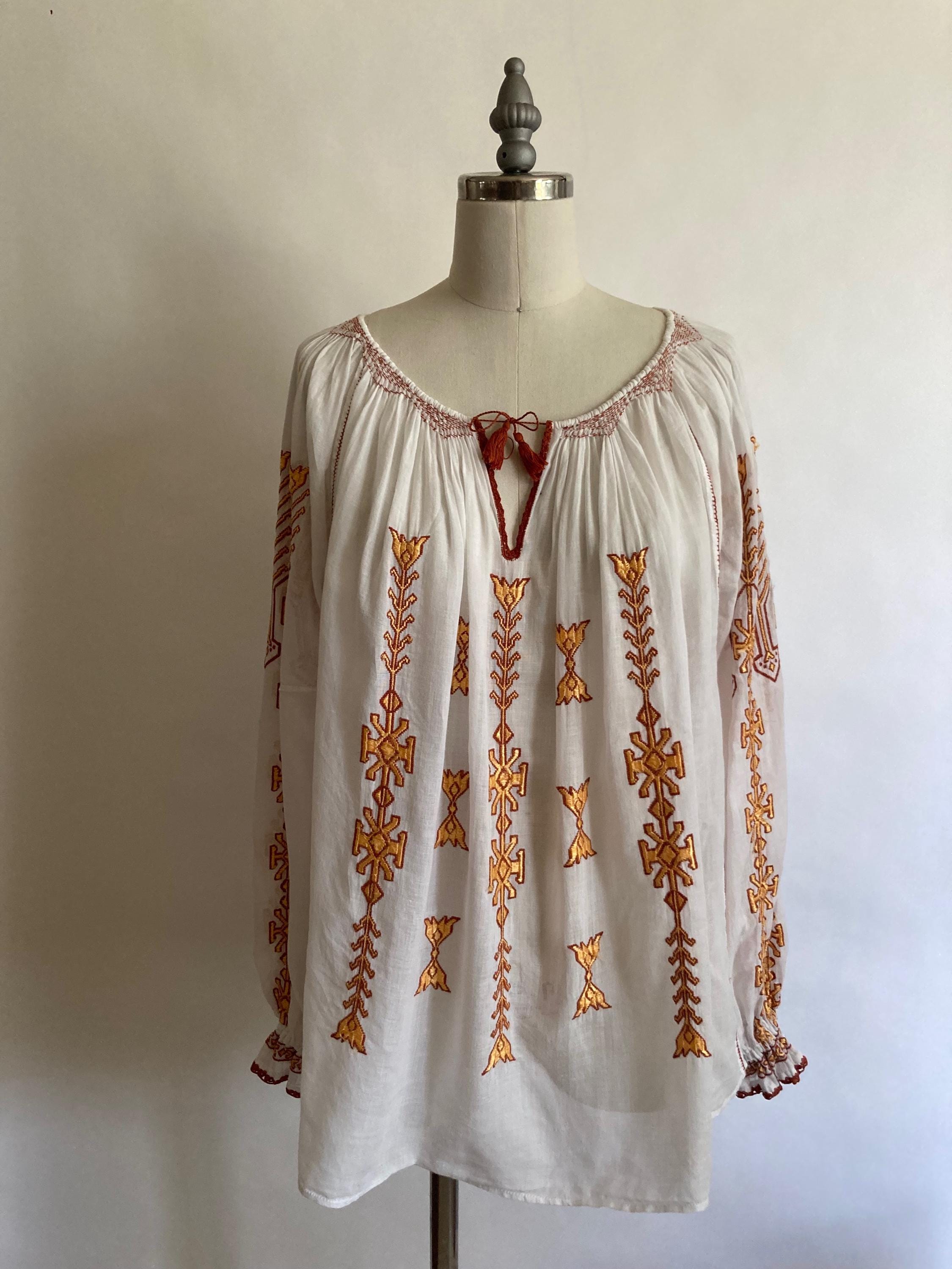Vintage Romanian Ethnic Blouse - Etsy