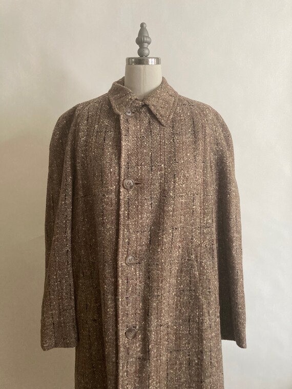 1940's Brown Flecked Wool Tweed Coat/ Small Mens/… - image 5