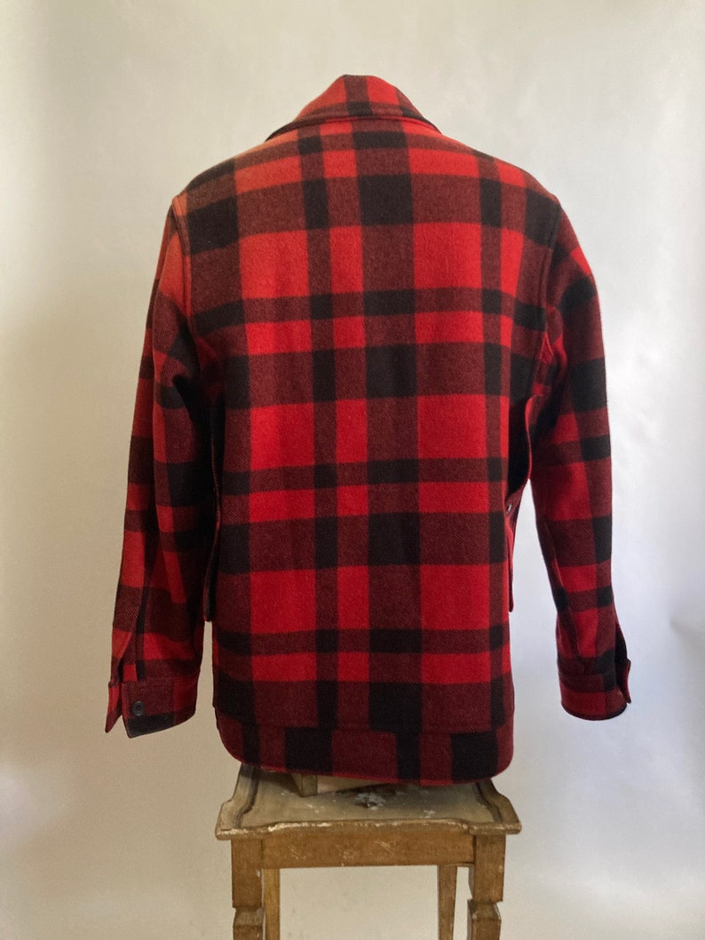 1970s CC Filson Wool Buffalo Check Plaid Double Mackinaw Hunting Jacket