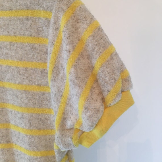 Rare Mens 60's Catalina Yellow/Grey Striped Cotto… - image 4