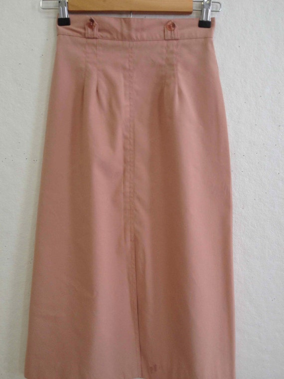 1970s Pretty Pale Pink Pencil Skirt /24"waist - image 1